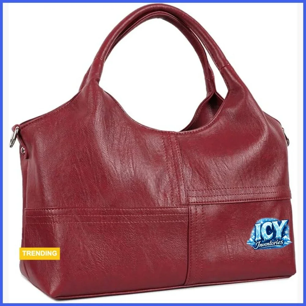Vegan Leather Tote Hobo Bag with Detachable Strap